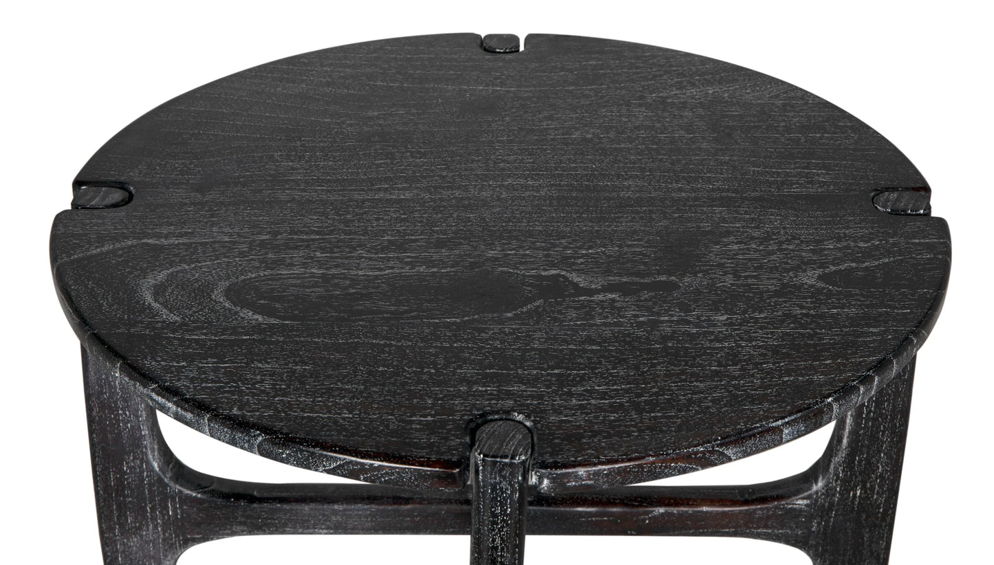 Bucks Wood Black Round Coffee Table