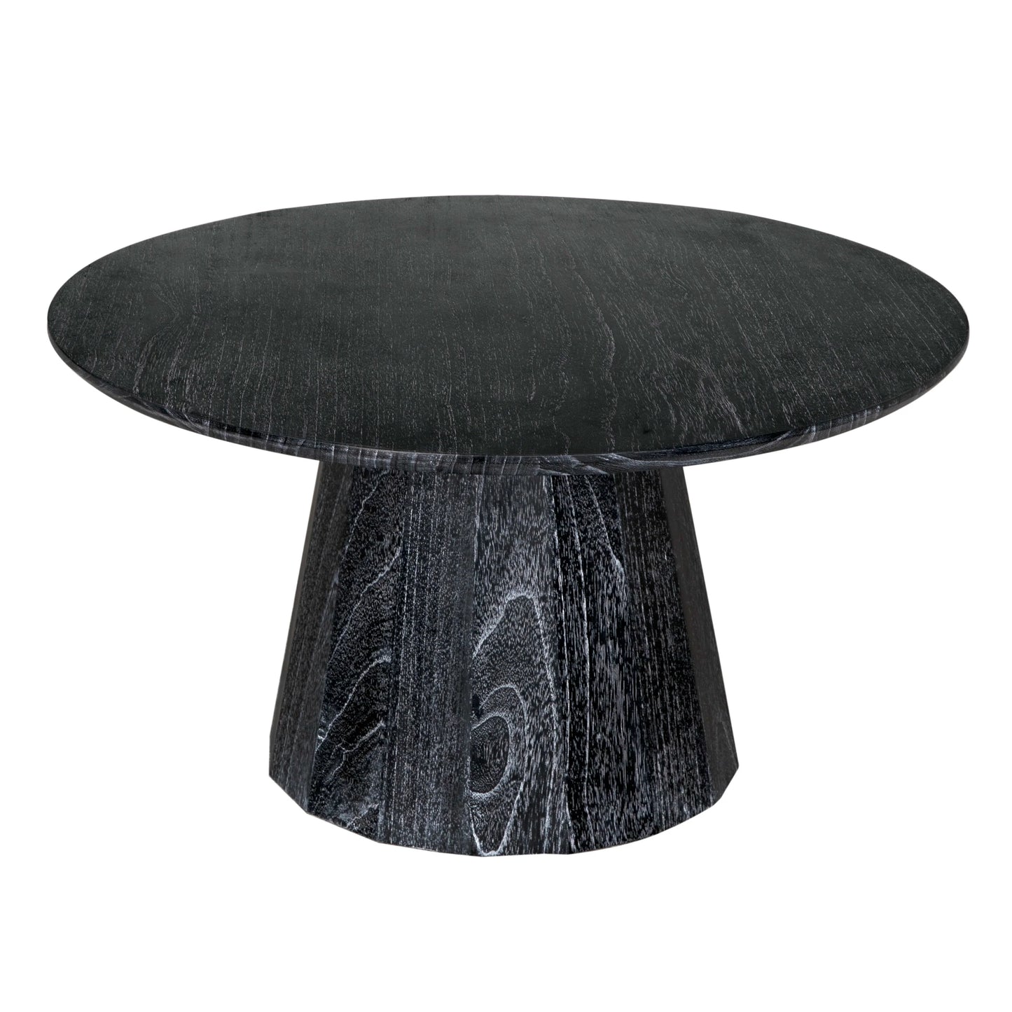 Harlow Wood Black Round Coffee Table