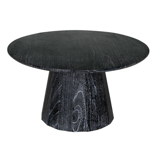 Harlow Wood Black Round Coffee Table