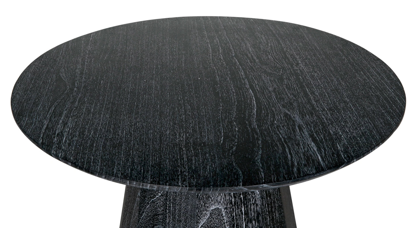 Harlow Wood Black Round Coffee Table