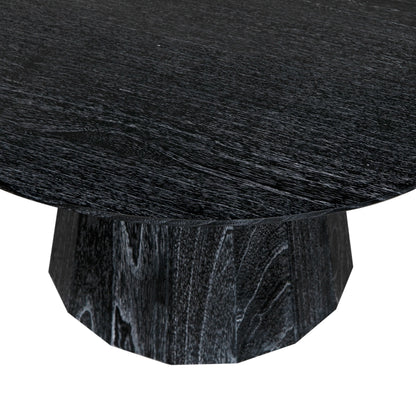 Harlow Wood Black Round Coffee Table