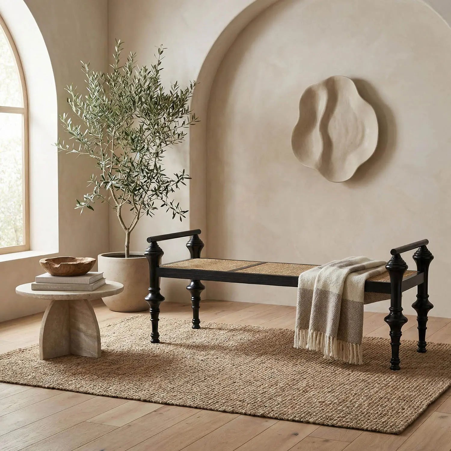 Noir Indochine Black Bedroom Bench
