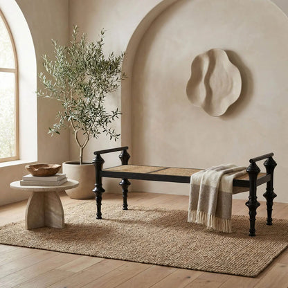 Noir Indochine Black Bedroom Bench