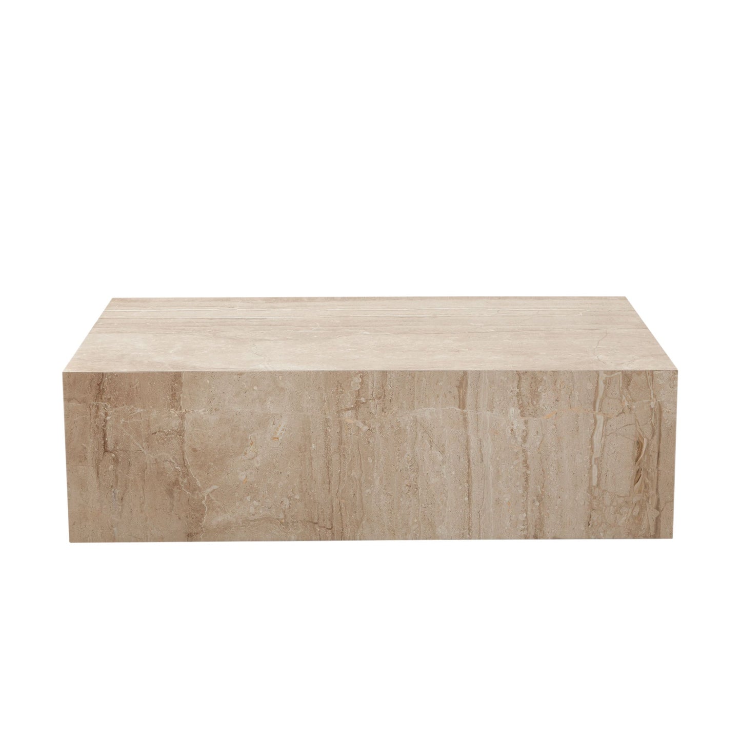 Ark Genuine Beige Marble Rectangular Cocktail Table