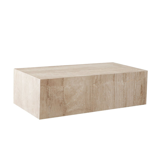 Ark Genuine Beige Marble Rectangular Cocktail Table