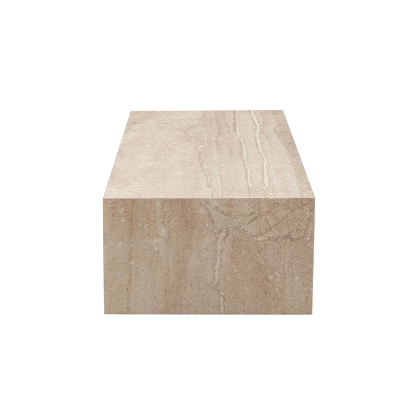 Ark Genuine Beige Marble Rectangular Cocktail Table