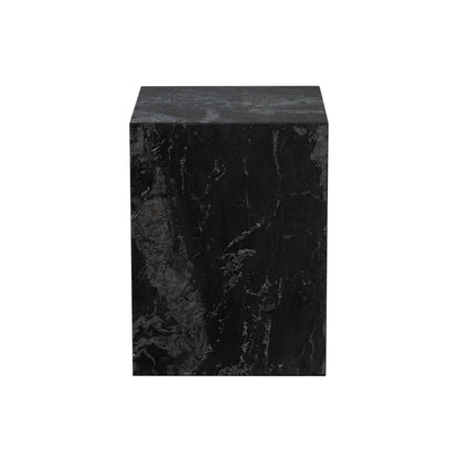 Ark Genuine Black Marble Square Pedestal End Table