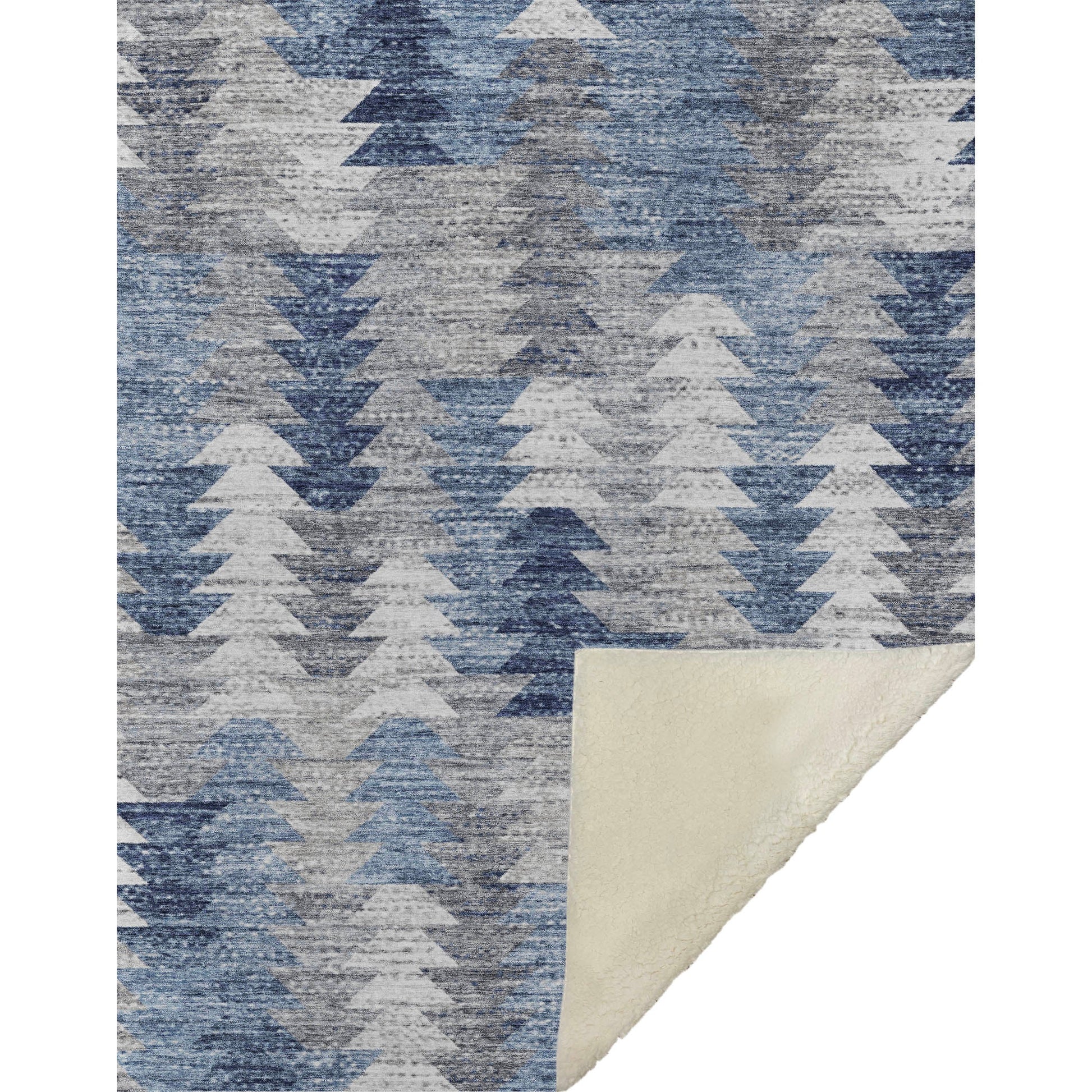Addison Rugs Angled Checks Blue Washable Indoor-Outdoor Rug