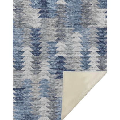 Addison Rugs Angled Checks Blue Washable Indoor-Outdoor Rug