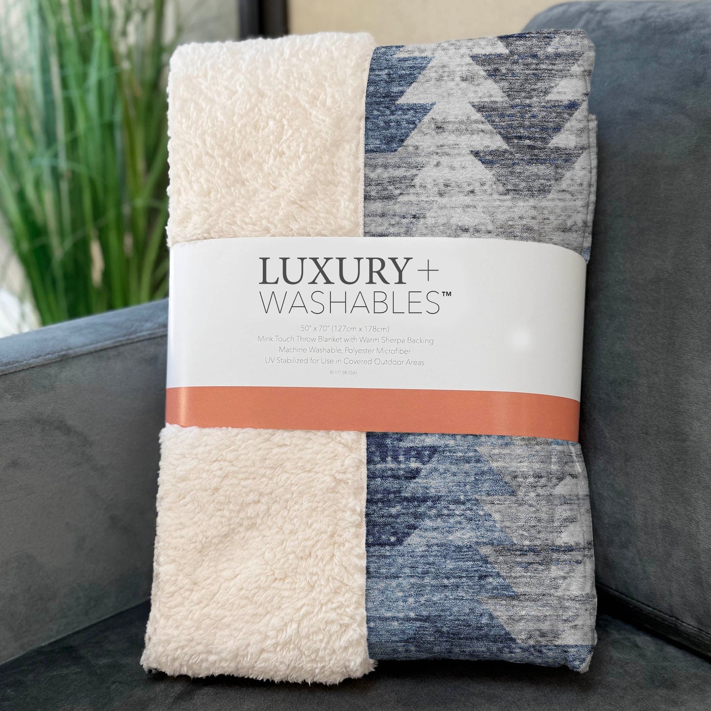 Addison Rugs Angled Checks Blue Washable Indoor-Outdoor Rug