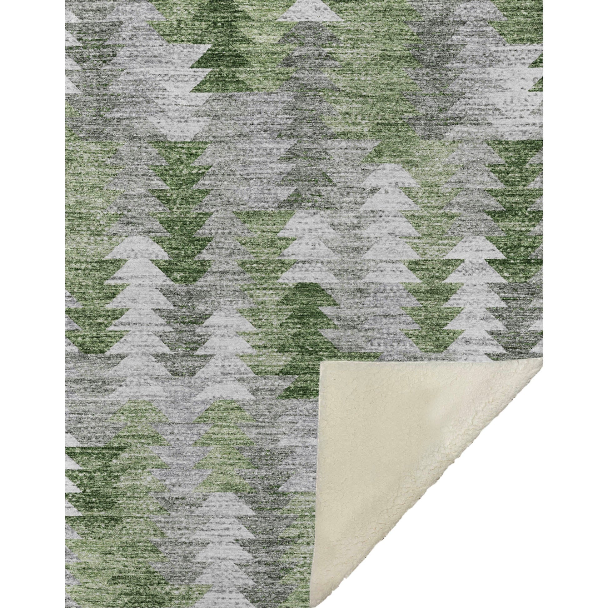 Addison Rugs Angled Checks Green Washable Indoor-Outdoor Rug