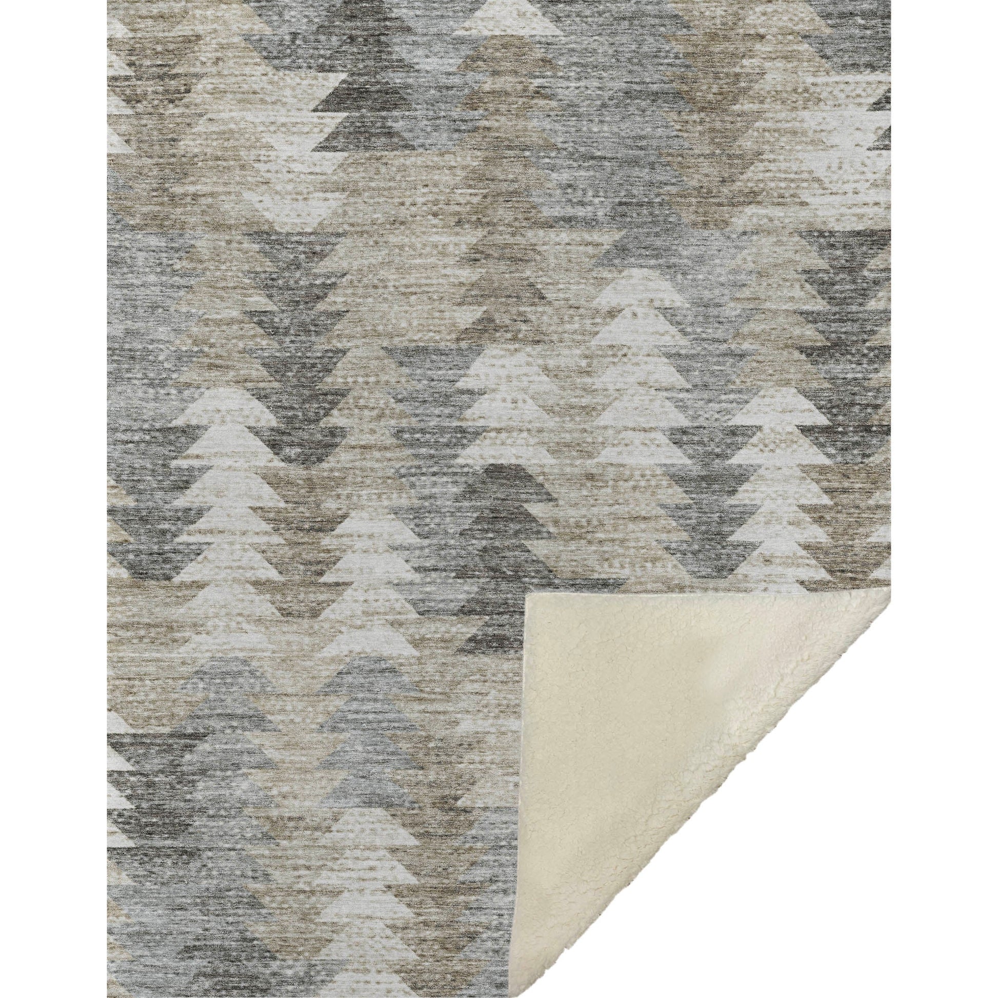 Addison Rugs Angled Checks Taupe Washable Indoor-Outdoor Rug