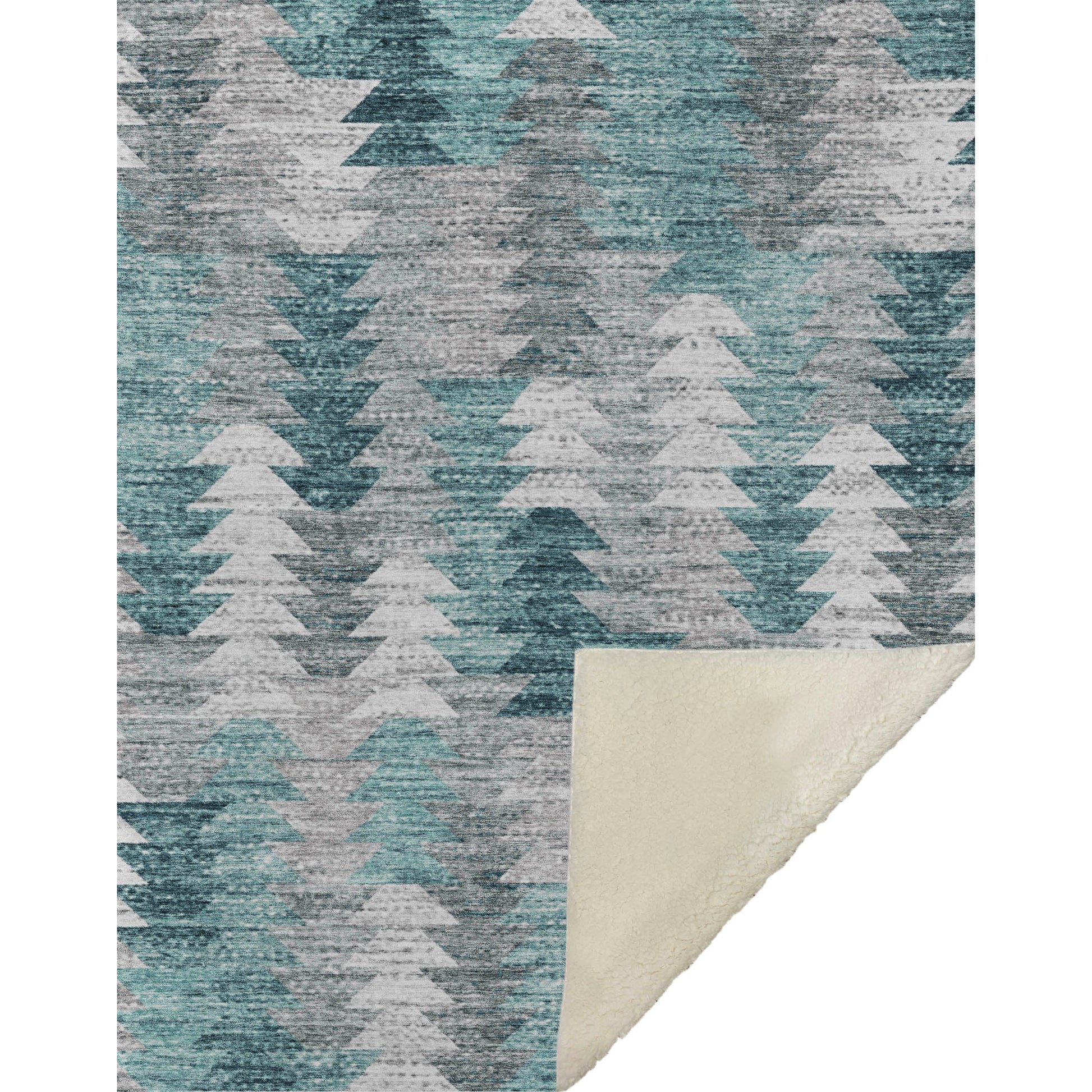 Addison Rugs Angled Checks Teal Washable Indoor-Outdoor Rug