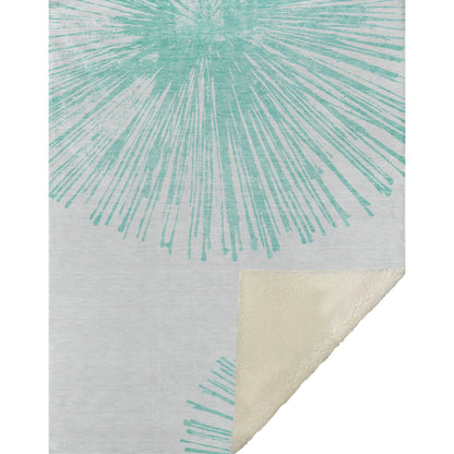 Addison Rugs Circles Teal Washable Indoor-Outdoor Rug