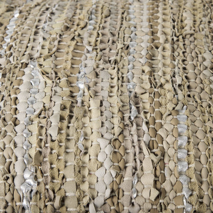 Mercana Aadhya Taupe Leather Pouf