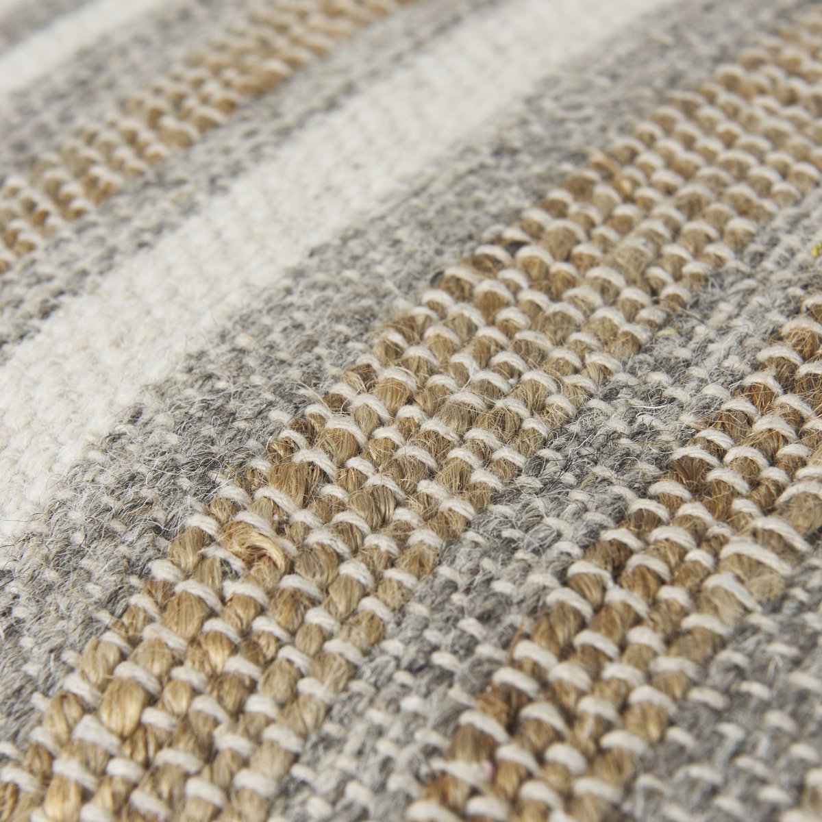 Mercana Aahana White Striped Cotton Pouf