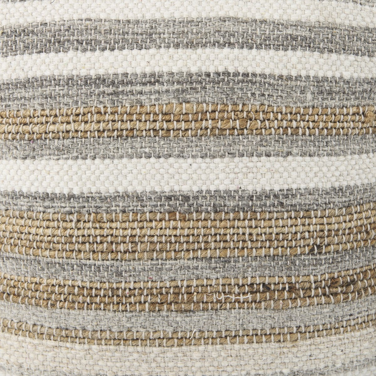 Mercana Aahana White Striped Cotton Pouf