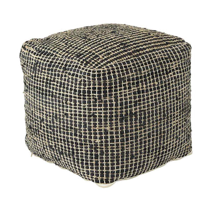 Mercana Aalia Neutral Tones Leather Pouf