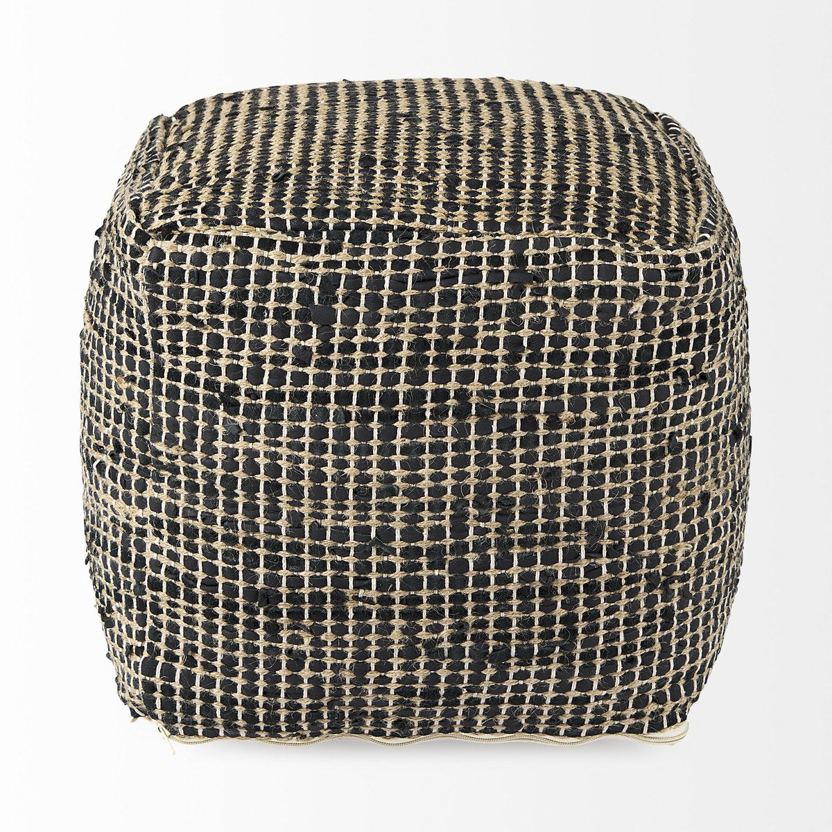 Mercana Aalia Neutral Tones Leather Pouf