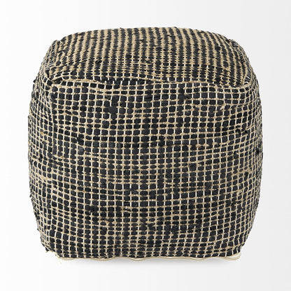 Mercana Aalia Neutral Tones Leather Pouf