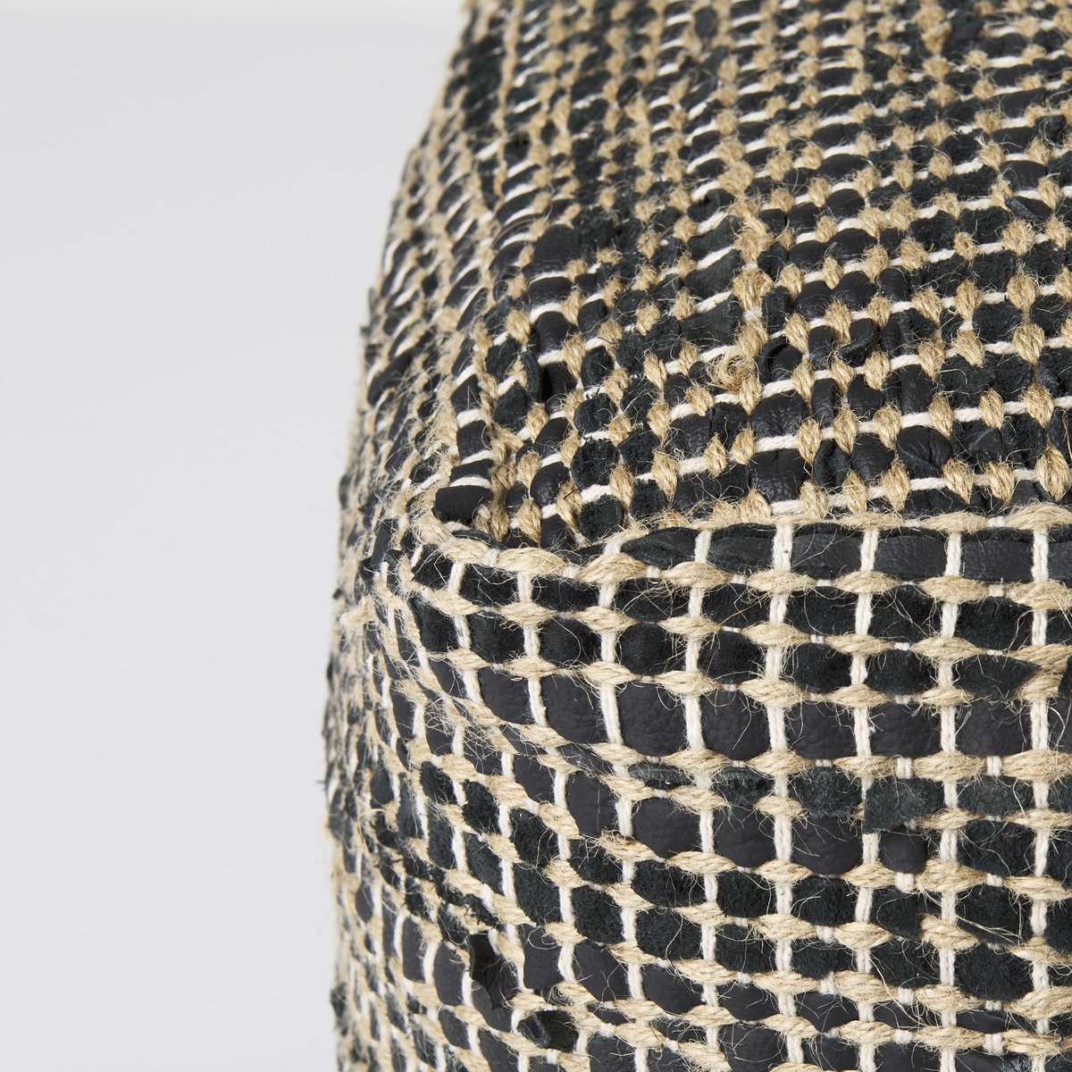 Mercana Aalia Neutral Tones Leather Pouf