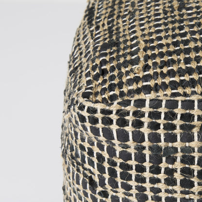 Mercana Aalia Neutral Tones Leather Pouf