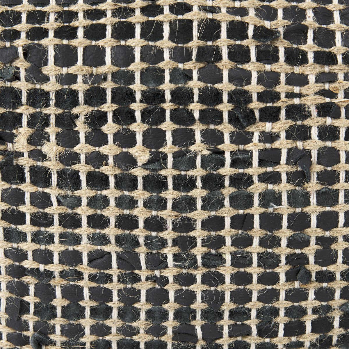 Mercana Aalia Neutral Tones Leather Pouf