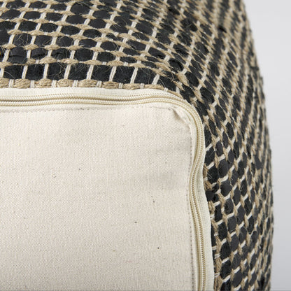 Mercana Aalia Neutral Tones Leather Pouf