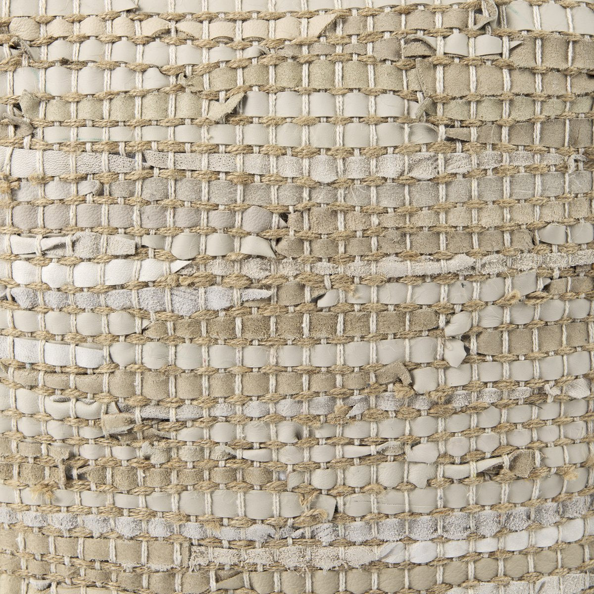 Mercana Aalia Neutral Tones Leather Pouf