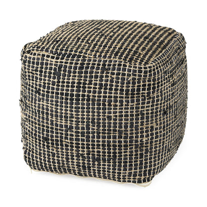 Mercana Aalia Neutral Tones Leather Pouf