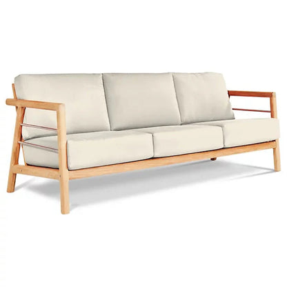 Aalto 86-inch Teak Deep Seating Outdoor Sofa with Sunbrella Cushion-Outdoor Sofas & Loveseats-HiTeak-Canvas-Sideboards and Things