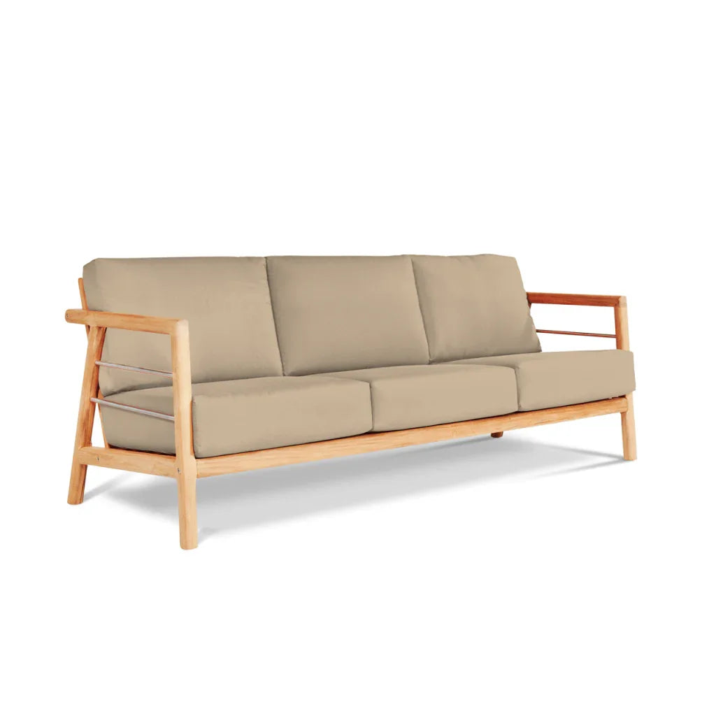 Aalto Teak Patio Deep Sofa Set with Sunbrella 4PC - LOOMLAN - HiTeak - Outdoor Sofas & Loveseats