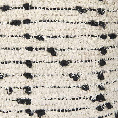 Mercana Aarohi Cream Cotton Patterned Pouf