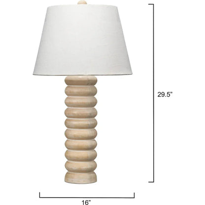 Abacus Hand-Carved Wooden Table Lamp