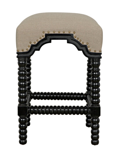 Abacus Wood Black Counter Stool-Counter Stools-Noir-Sideboards and Things