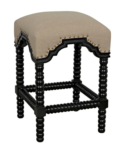 Abacus Wood Black Counter Stool-Counter Stools-Noir-Sideboards and Things