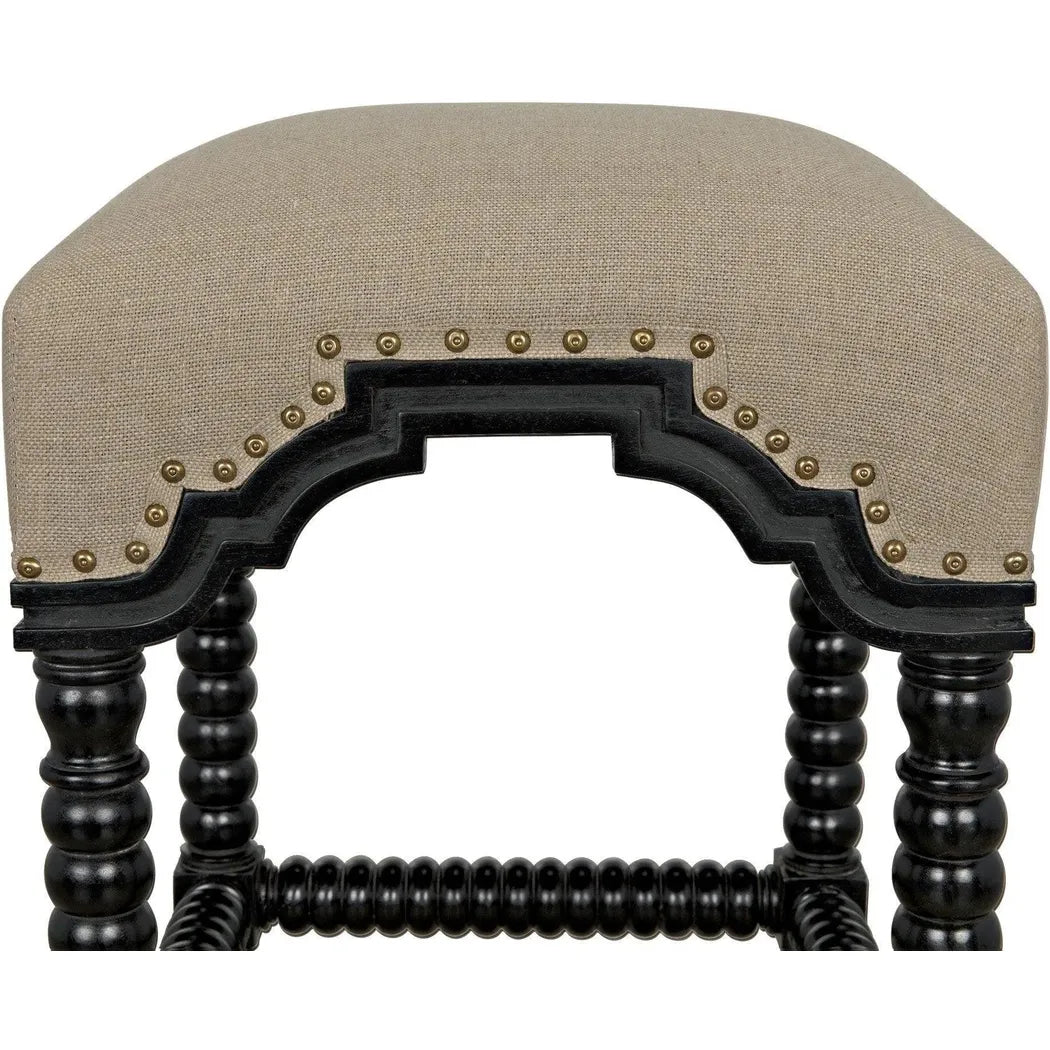 Noir Abacus Wood Black Counter Stool