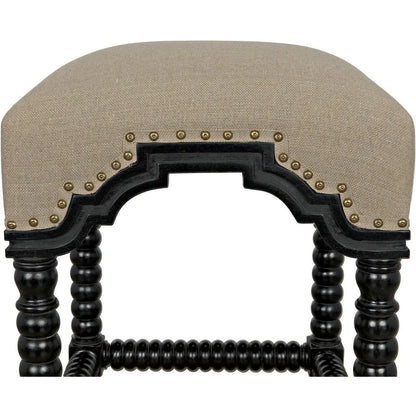 Noir Abacus Wood Black Counter Stool