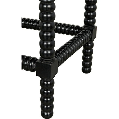 Noir Abacus Wood Black Counter Stool
