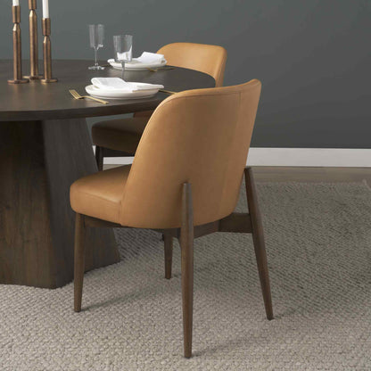 Mercana Abbie Leather Armless Dining Chair 2PC