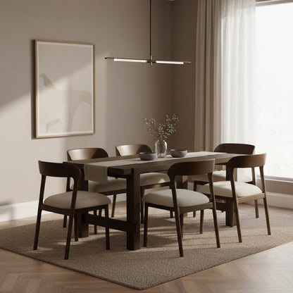 LH Home Abstract Wooden Rectangular Dining Table