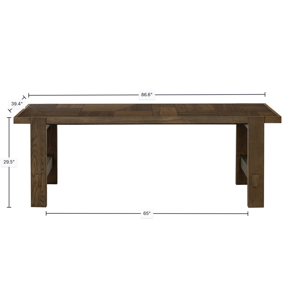 LH Home Abstract Wooden Rectangular Dining Table
