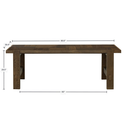 LH Home Abstract Wooden Rectangular Dining Table