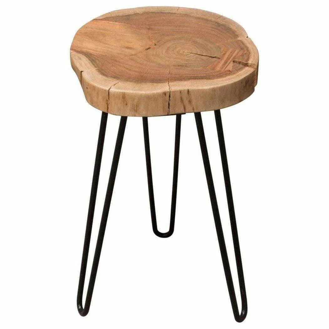 Acacia One of a Kind Live Edge Accent Table Black Hairpin Legs Side Tables Sideboards and Things  By Diamond Sofa