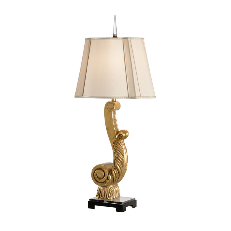 Acanthus Antique Gold Leaf Finish Table Lamp-Table Lamps-Wildwood-LOOMLAN
