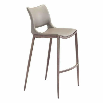 Ace Bar Chair (Set of 2) Gray & Walnut Bar Stools LOOMLAN By Zuo Modern