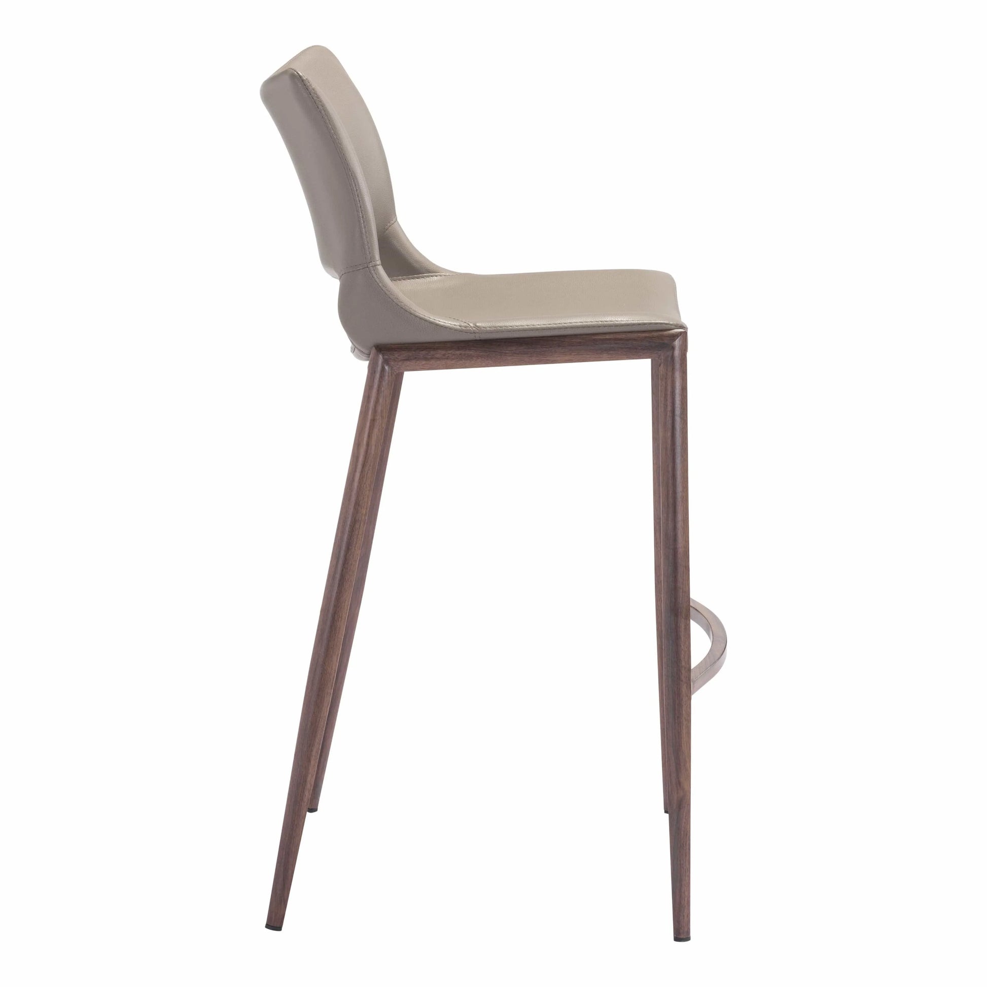 Ace Bar Chair (Set of 2) Gray & Walnut Bar Stools LOOMLAN By Zuo Modern