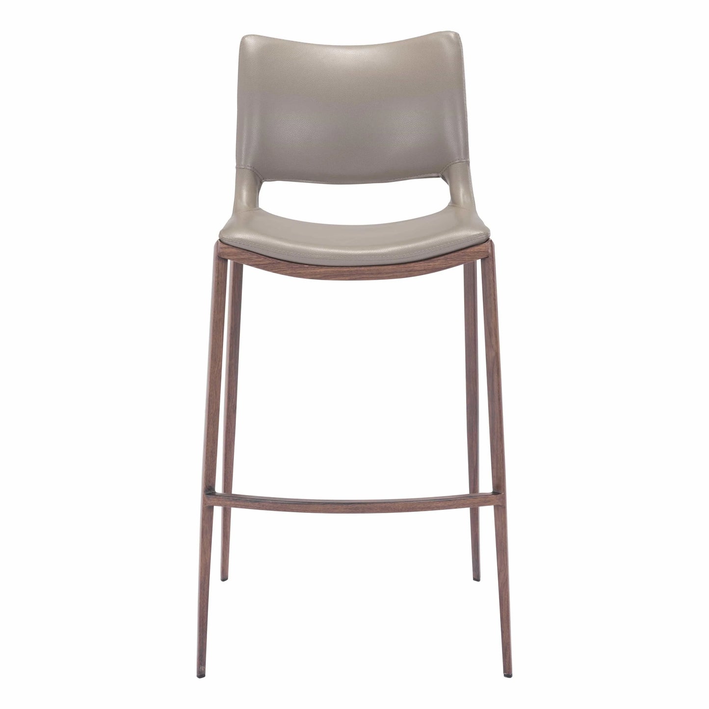 Ace Bar Chair (Set of 2) Gray & Walnut Bar Stools LOOMLAN By Zuo Modern