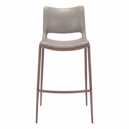 Ace Bar Chair (Set of 2) Gray & Walnut Bar Stools LOOMLAN By Zuo Modern