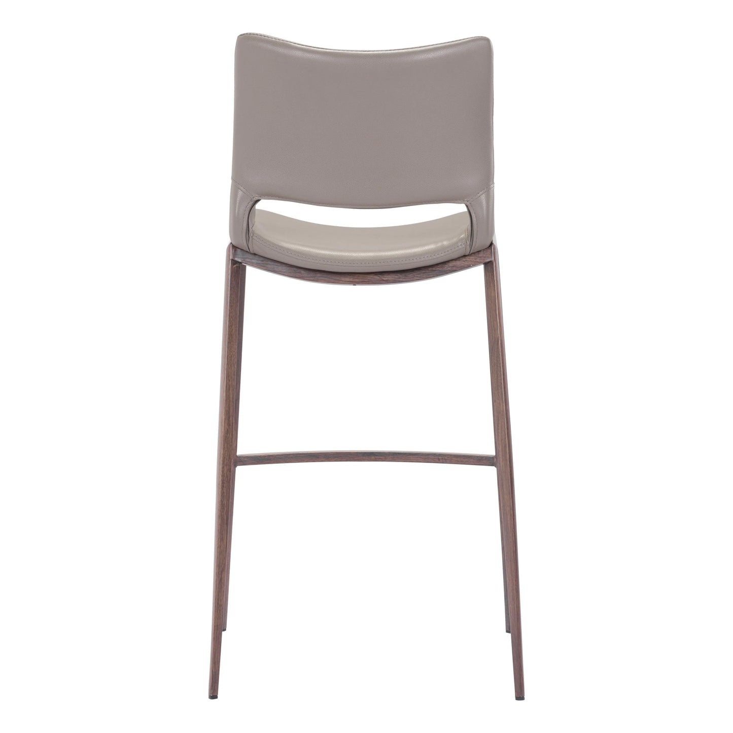 Ace Bar Chair (Set of 2) Gray & Walnut Bar Stools LOOMLAN By Zuo Modern